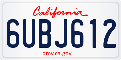 CA license plate 6UBJ612
