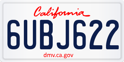CA license plate 6UBJ622
