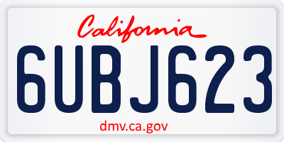 CA license plate 6UBJ623