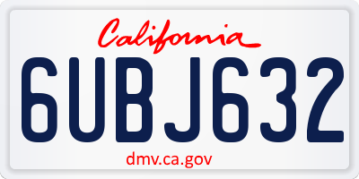 CA license plate 6UBJ632