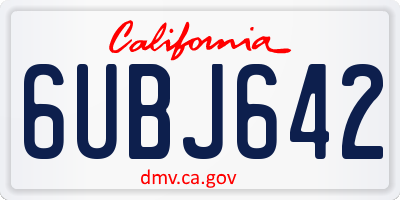 CA license plate 6UBJ642