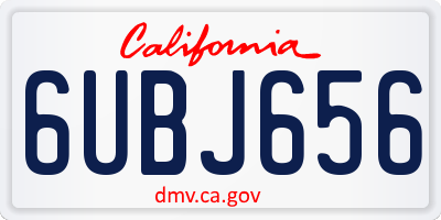 CA license plate 6UBJ656