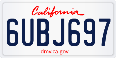 CA license plate 6UBJ697