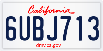 CA license plate 6UBJ713
