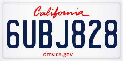 CA license plate 6UBJ828