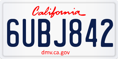CA license plate 6UBJ842