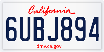 CA license plate 6UBJ894