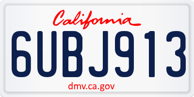 CA license plate 6UBJ913