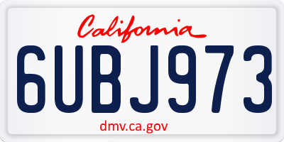 CA license plate 6UBJ973