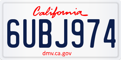 CA license plate 6UBJ974
