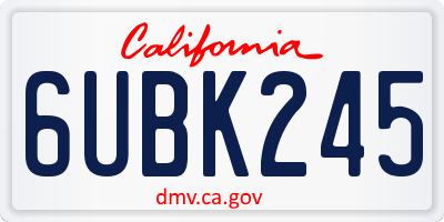 CA license plate 6UBK245