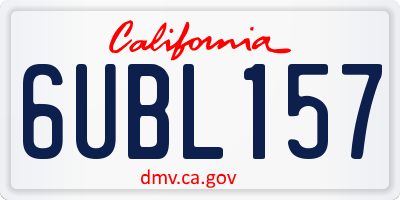 CA license plate 6UBL157