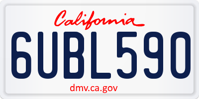 CA license plate 6UBL590