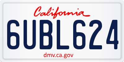 CA license plate 6UBL624