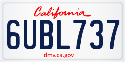 CA license plate 6UBL737