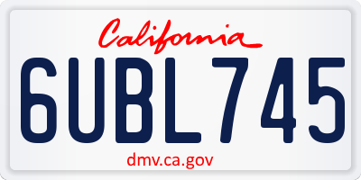 CA license plate 6UBL745