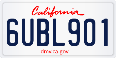 CA license plate 6UBL901