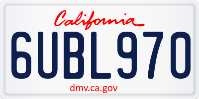 CA license plate 6UBL970