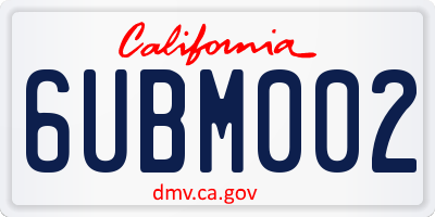 CA license plate 6UBM002