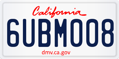 CA license plate 6UBM008