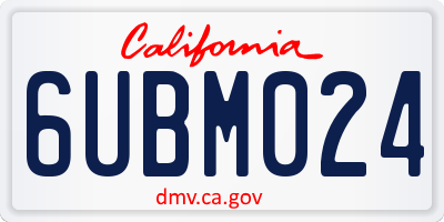 CA license plate 6UBM024