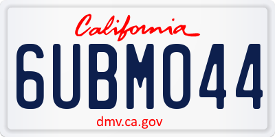 CA license plate 6UBM044