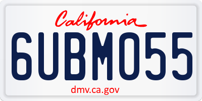 CA license plate 6UBM055