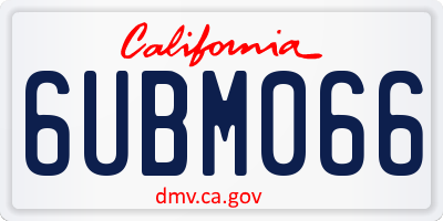 CA license plate 6UBM066