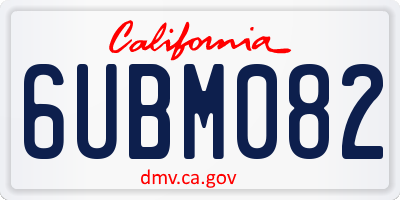 CA license plate 6UBM082
