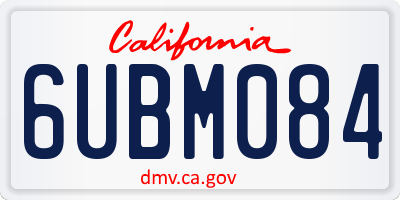 CA license plate 6UBM084