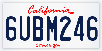 CA license plate 6UBM246