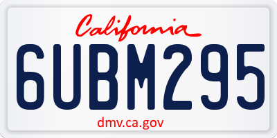 CA license plate 6UBM295