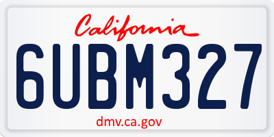 CA license plate 6UBM327
