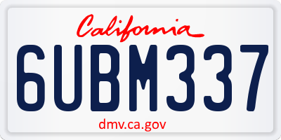 CA license plate 6UBM337