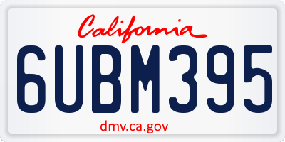CA license plate 6UBM395