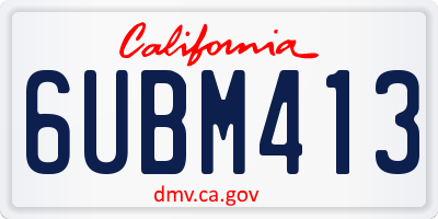 CA license plate 6UBM413
