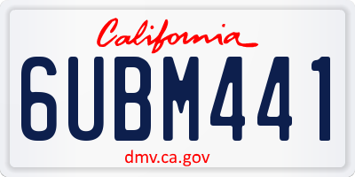 CA license plate 6UBM441
