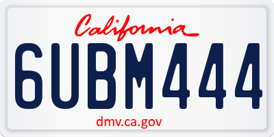 CA license plate 6UBM444
