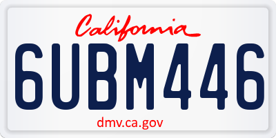CA license plate 6UBM446