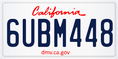 CA license plate 6UBM448