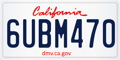 CA license plate 6UBM470