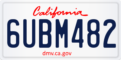 CA license plate 6UBM482