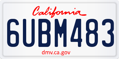 CA license plate 6UBM483