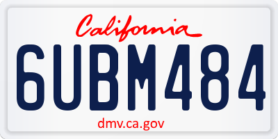 CA license plate 6UBM484