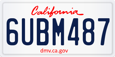 CA license plate 6UBM487