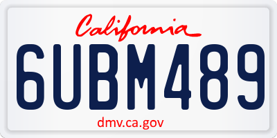 CA license plate 6UBM489
