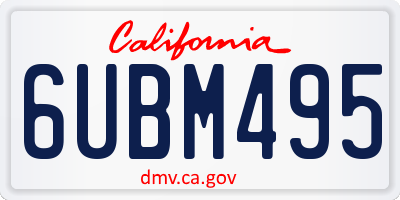 CA license plate 6UBM495