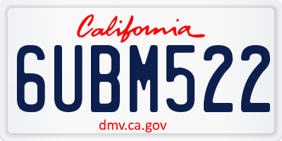 CA license plate 6UBM522