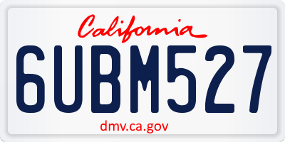 CA license plate 6UBM527
