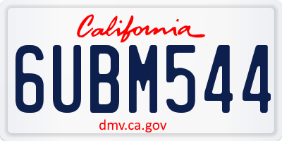 CA license plate 6UBM544